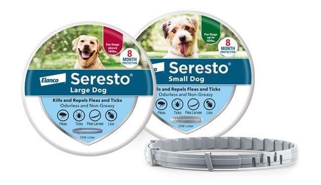 A representative chemical-collar product package — the most common synthetic flea-and-tick collar on the US market.