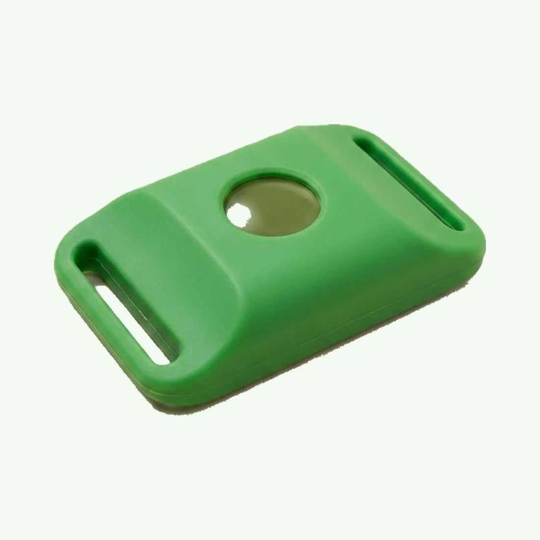 Close-up of the green Cedarfur flea & tick pendant